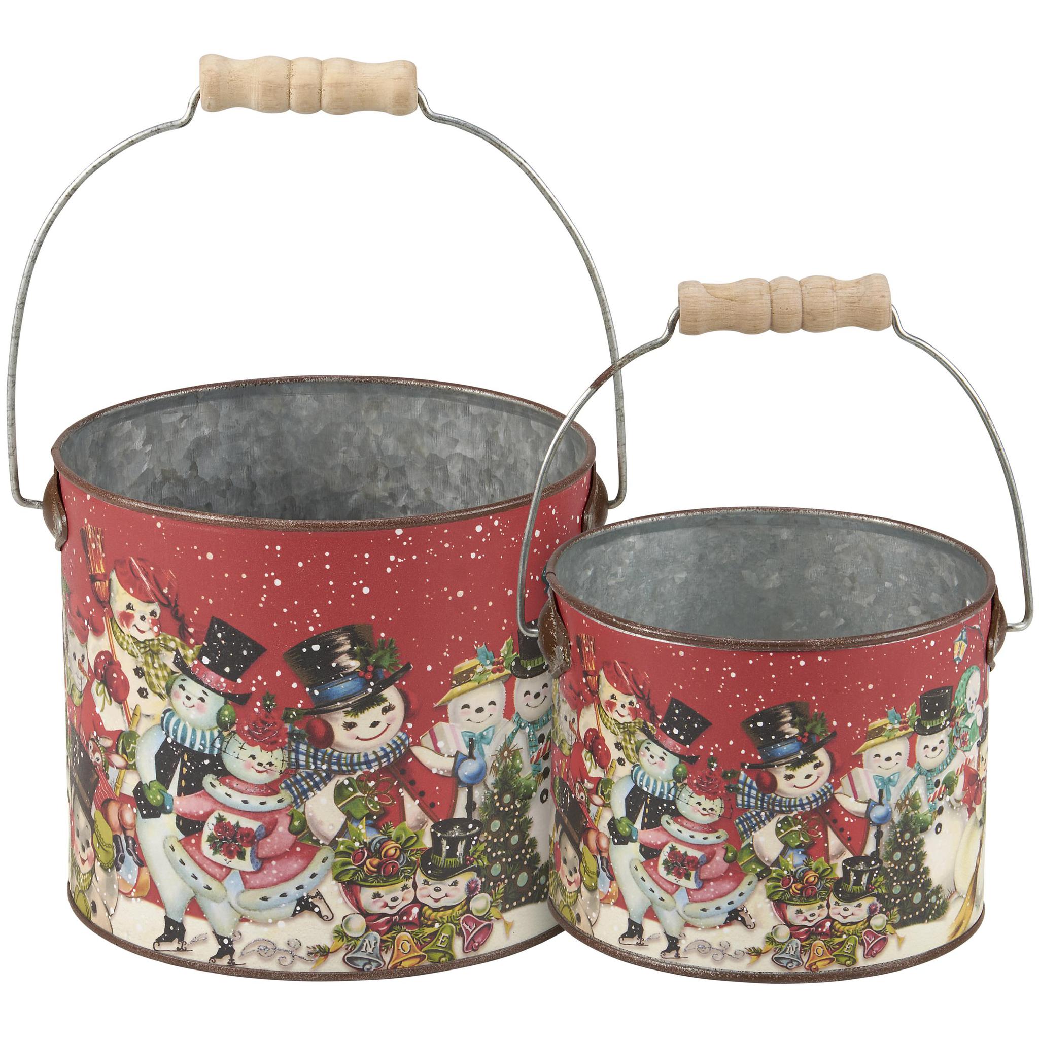 Retro Snowmen Bucket