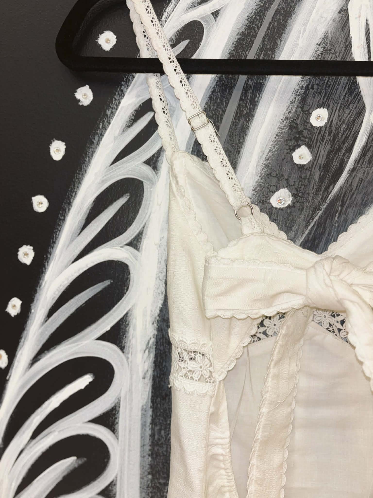 Cream Trim Detail Mini Dress