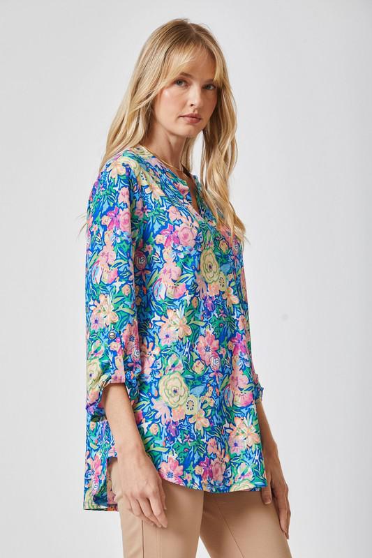 Royal Multi Floral Top