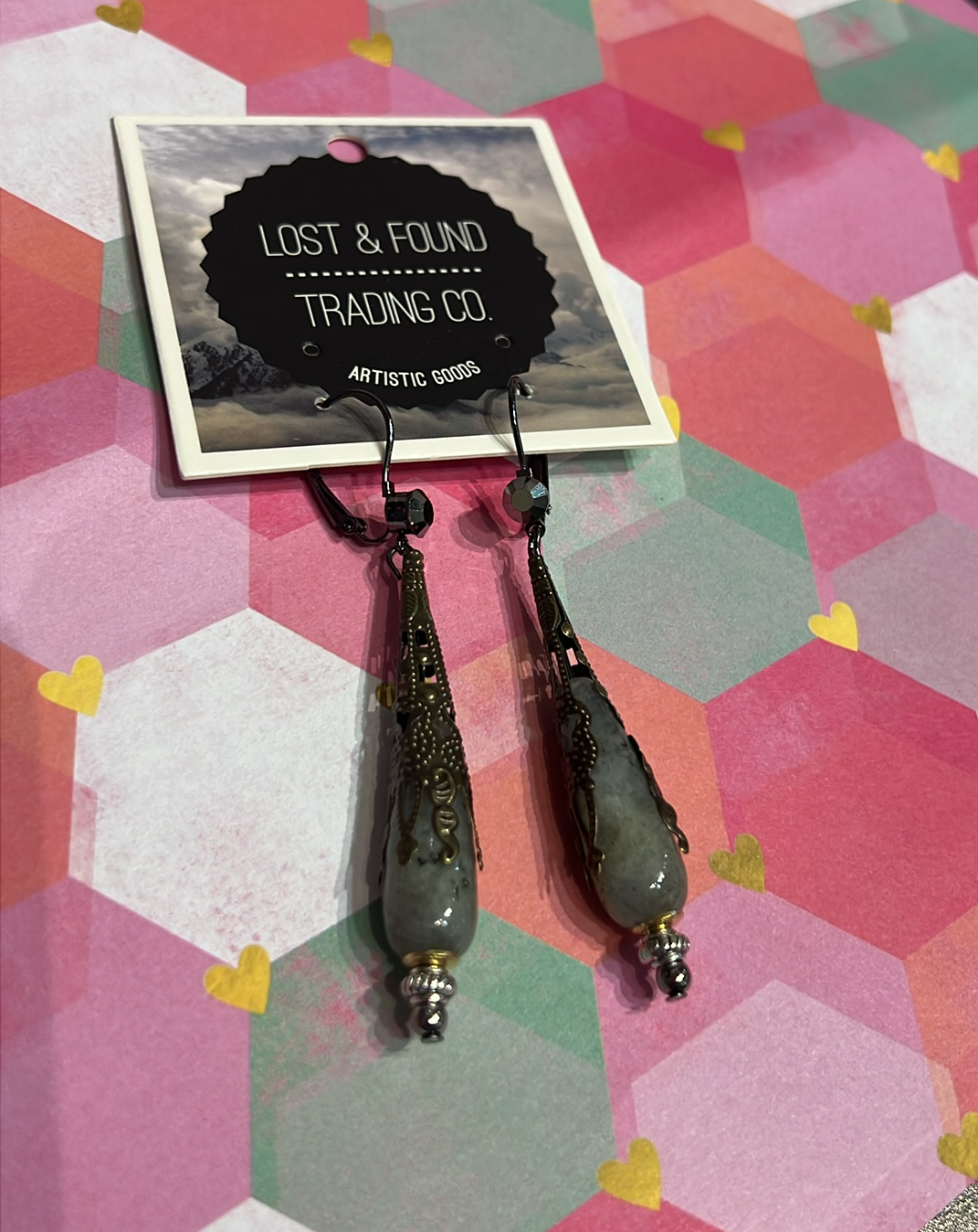 Long Tear Stone Drop Earrings