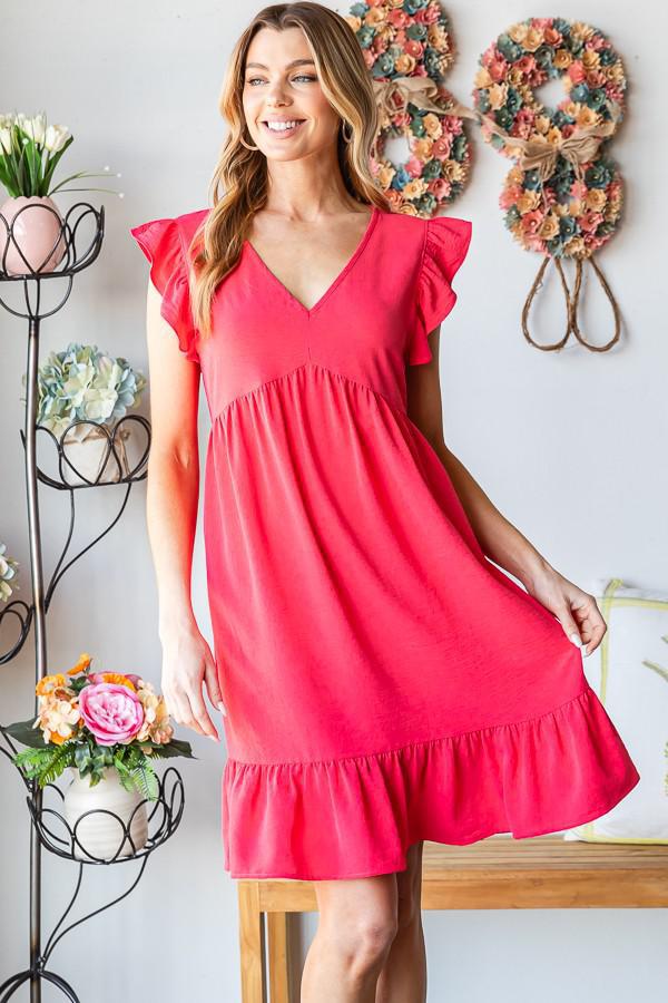 Coral Babydoll Dress
