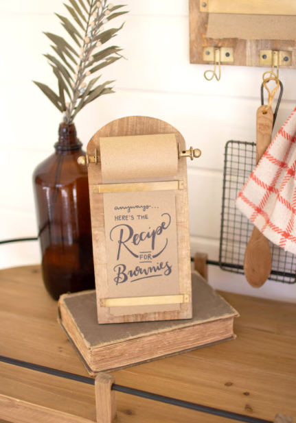 Wooden Table Top Note Roll