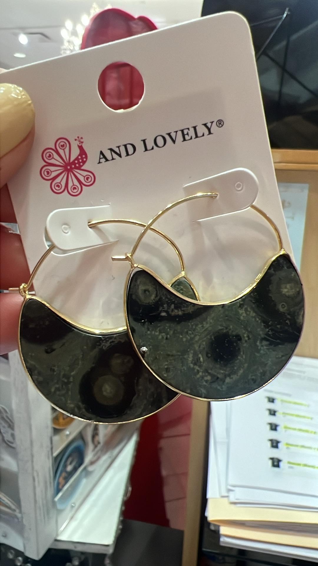 Marble Crescent Earrings