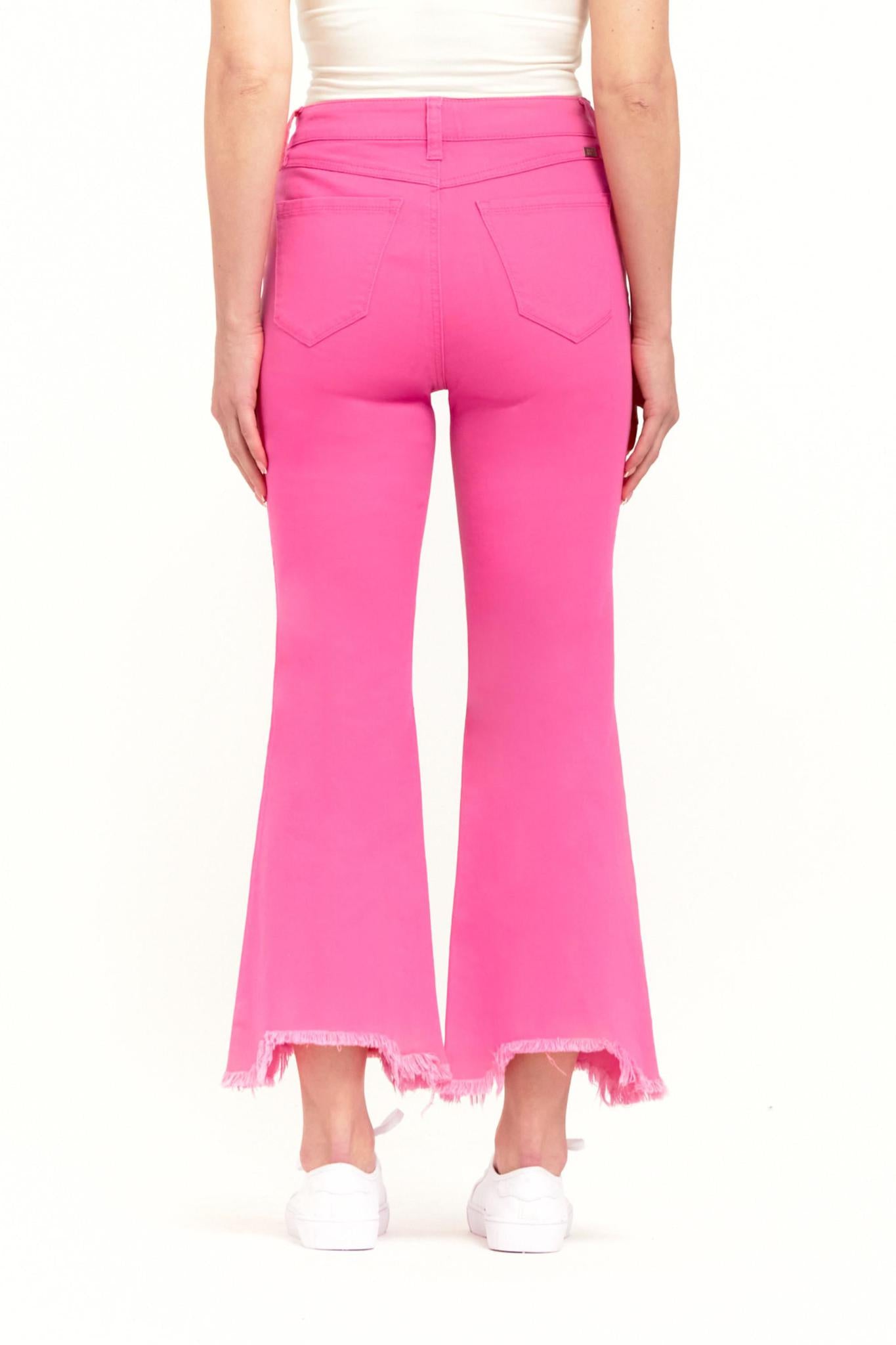 Pink HR Bootcut Sharkbite Hem Jeans