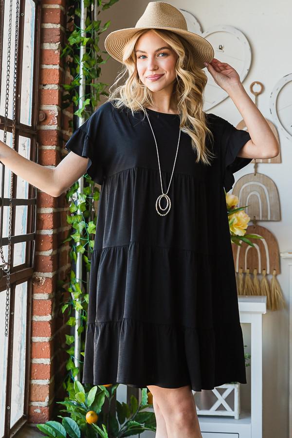 Plus Black Dolman Sleeve Bulgari Dress