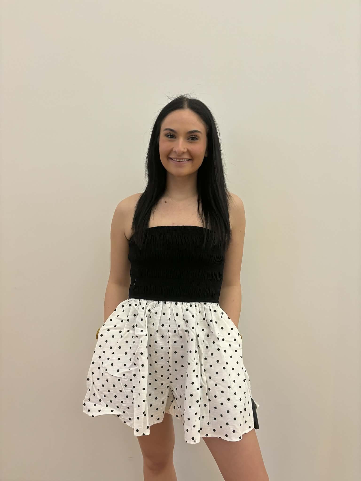 Smocked Polka Dot Tube Top Romper