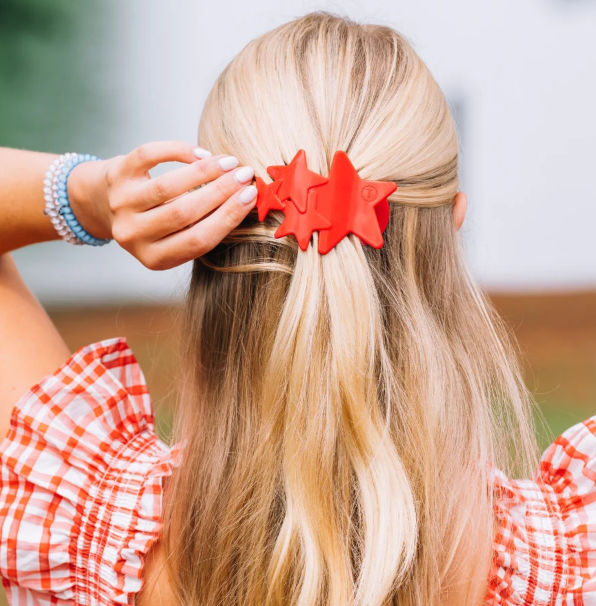 Teleties - Red Shooting Stars Flat Hair Clip
