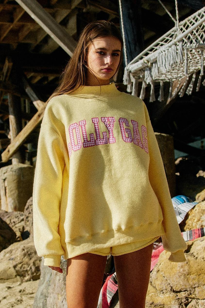 "Dilly Dally & Lolly Gag" Reversible Mock Neck Sweatshirt