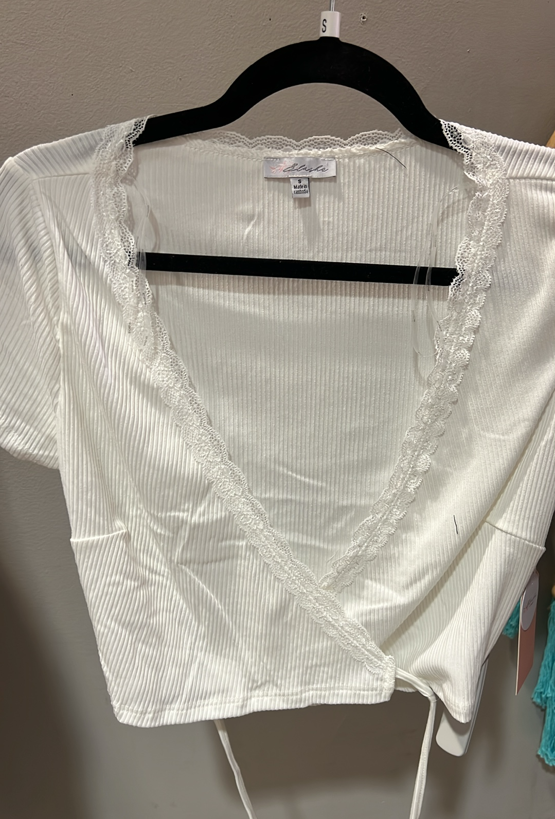 White Lace Trim Top