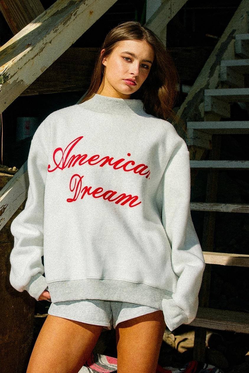'GOD'S COUNTRY' Print Reversible Mock-neck Sweatshirt