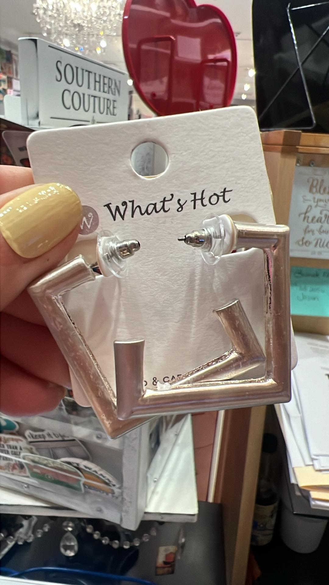 Matte Square Earrings Silver