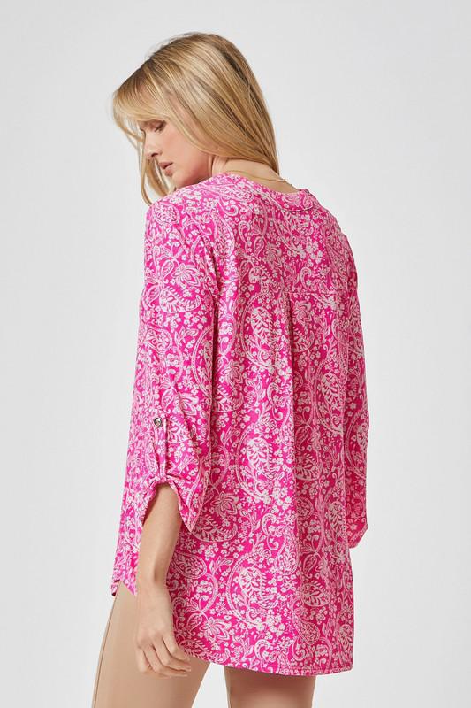 Hot Pink Paisley Top