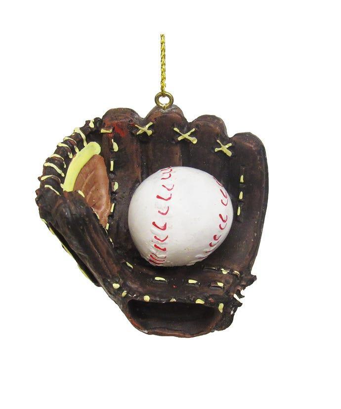 Resin Glove & Baseball Ornament