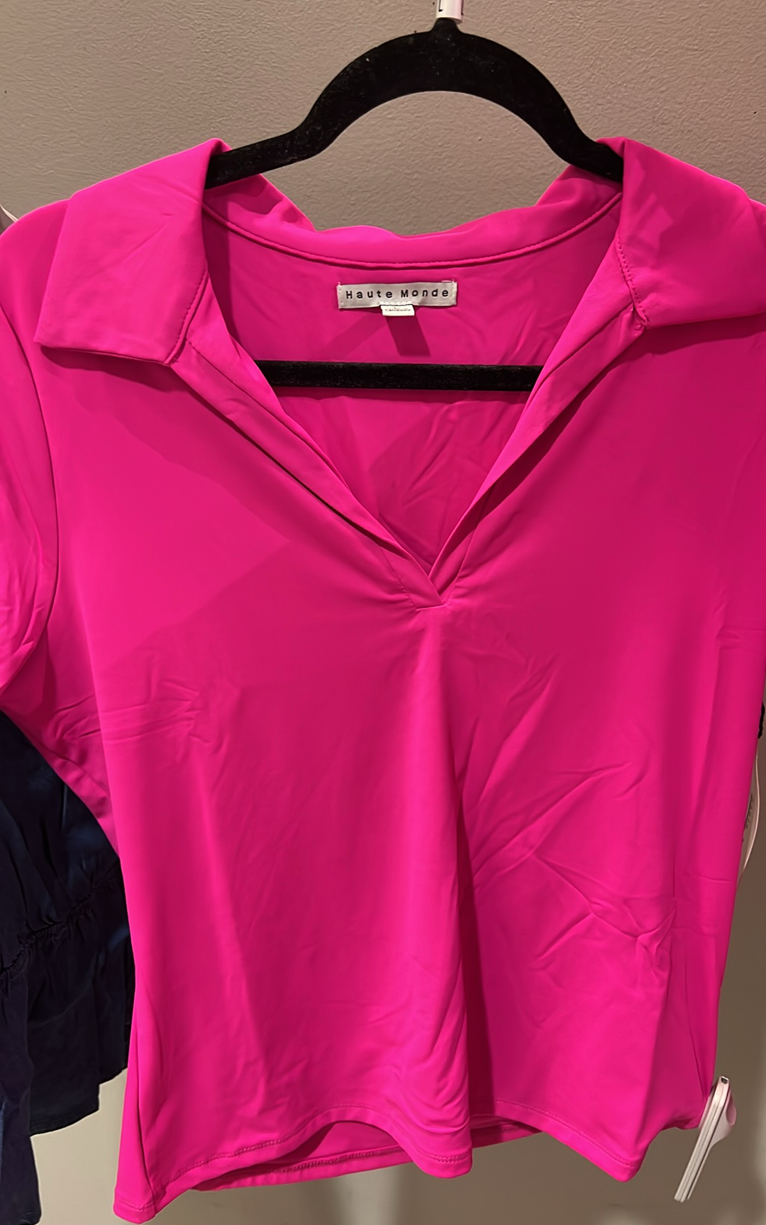 Fuchsia SS Collar Top