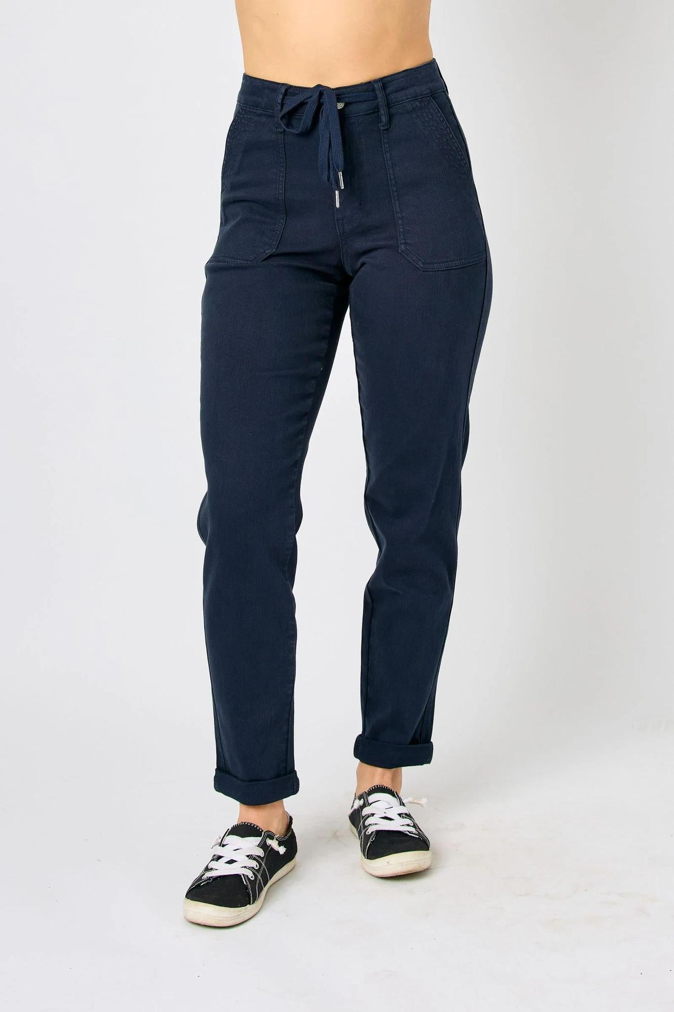 Judy Blue Navy Cuffed Jogger