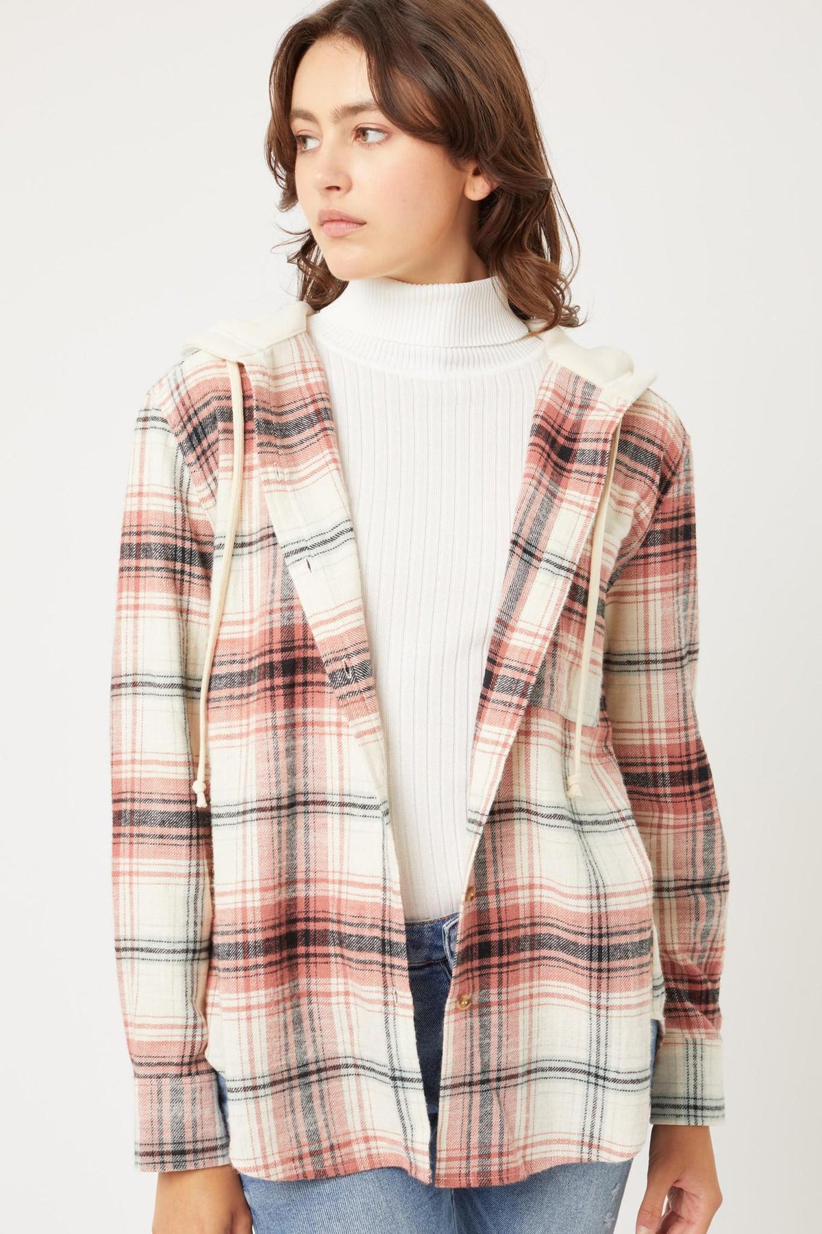 Plaid Hooded Shacket