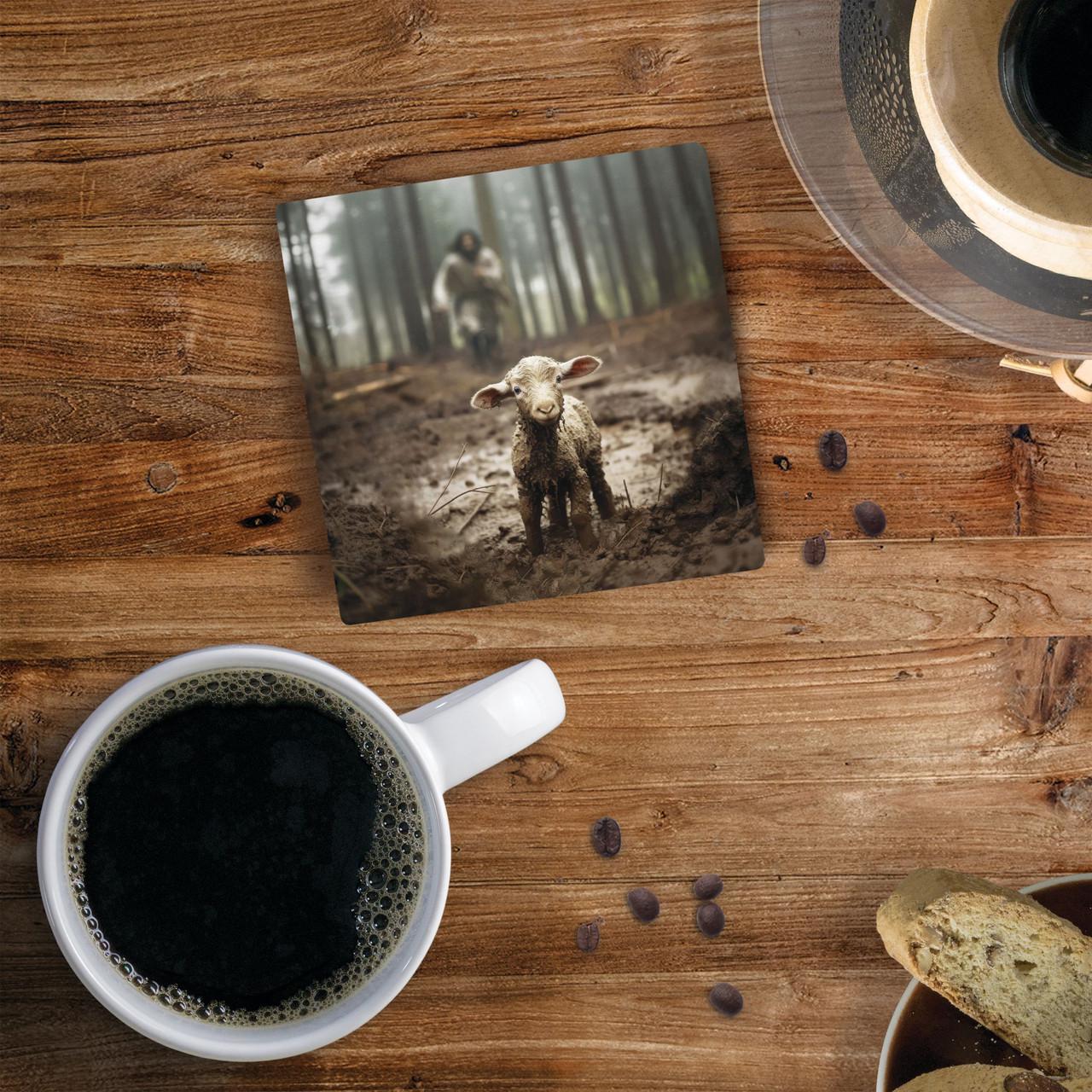 I Am Found Collection Coaster - Lamb