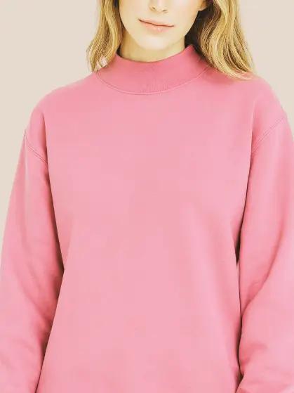 Mock Neck Sweatshirt - Light Pink