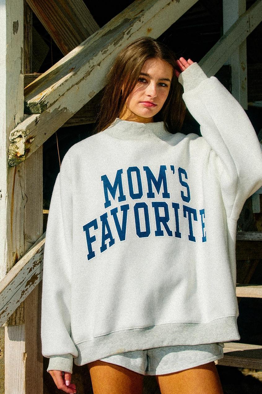 "Mom's Favorite & Dad's Favorite" Reversible Mock Neck Sweatshirt Copy