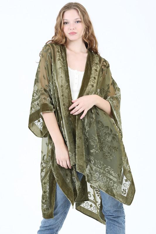 Burnout Velvet Kimono