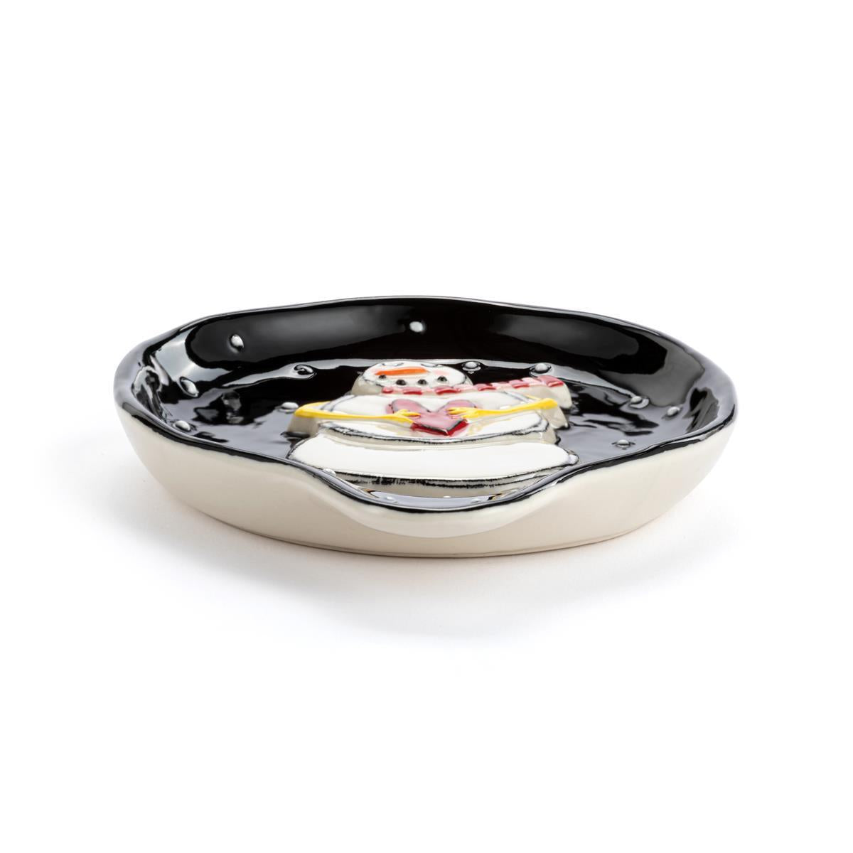 Snowman Polka Dot Spoon Rest - 4.5x6in