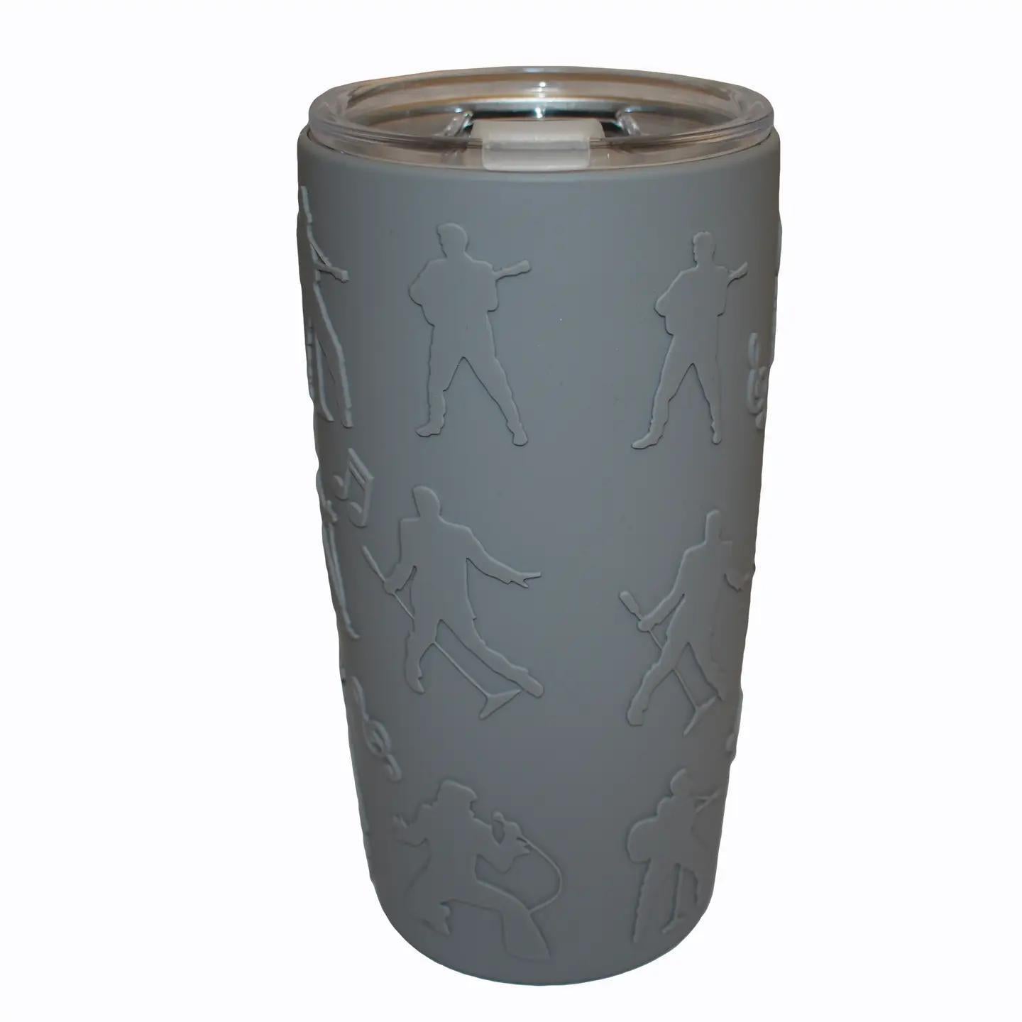 Elvis Stainless Steel Thermos with Silicone Sleeve - Gray