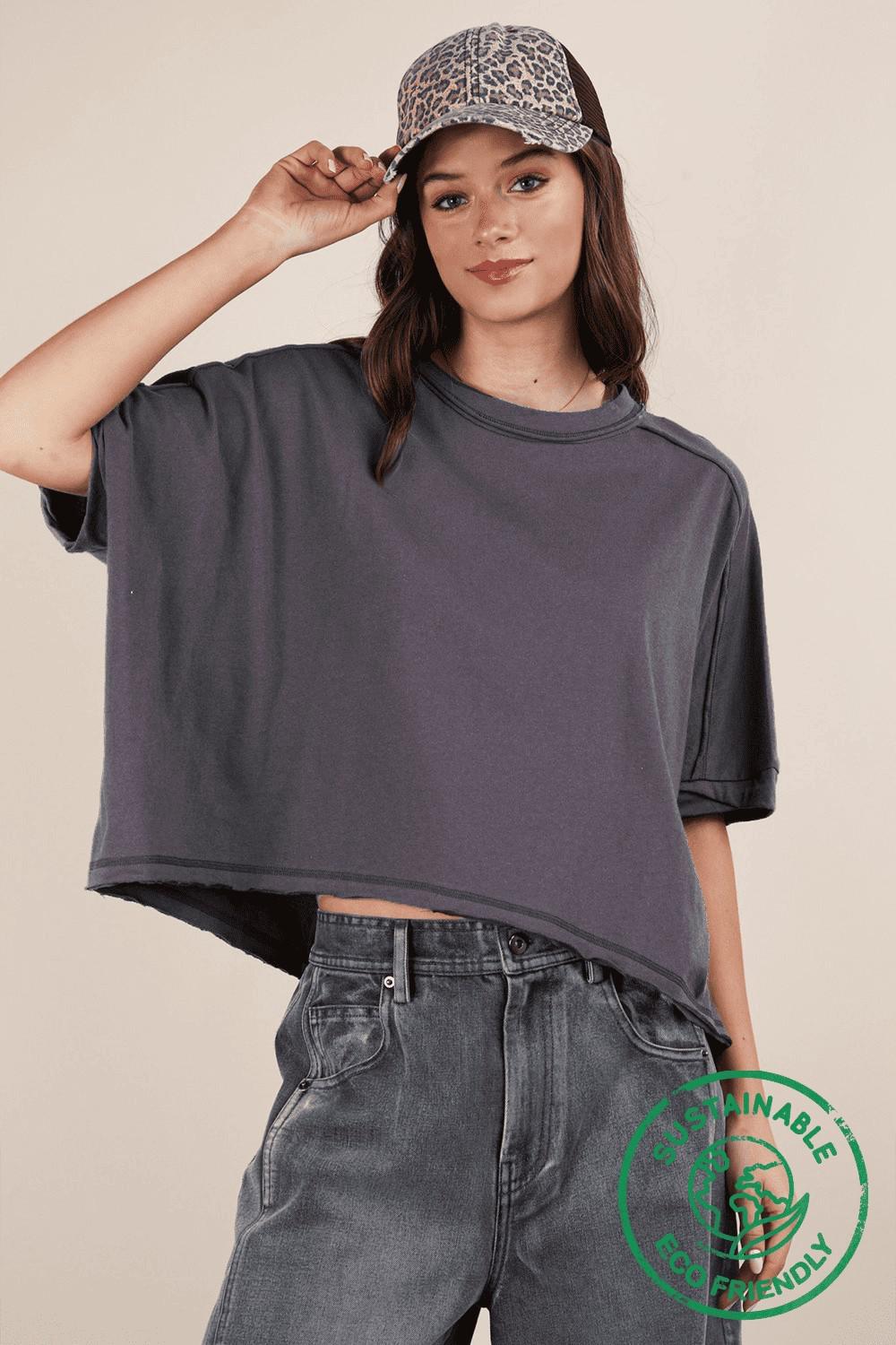 ECO Oversized Crop Knit Top