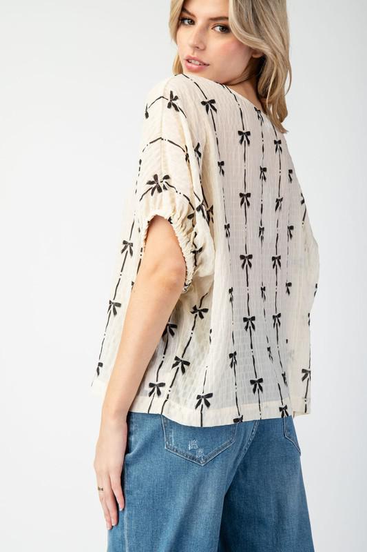 Bow Printed Top