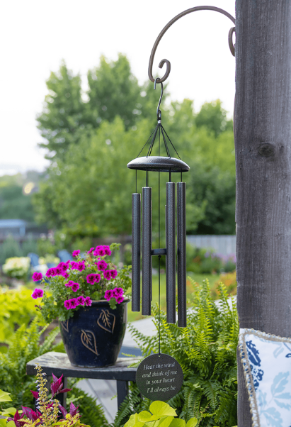 36" Black Powder Coated Aluminum Wind Chime - Engravable