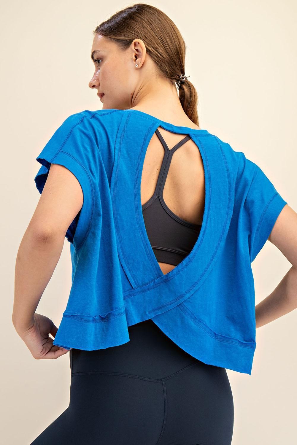 Cotton Slub Open-Back Top