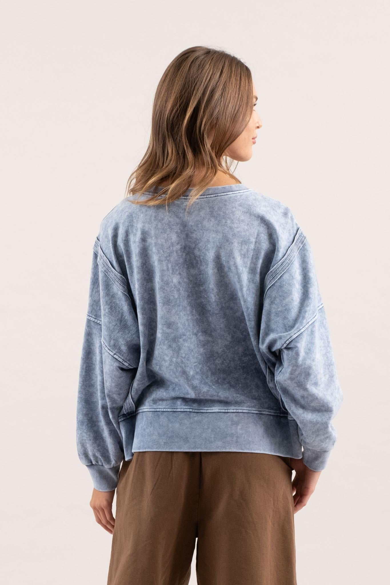 Indigo Blue Washed Knit