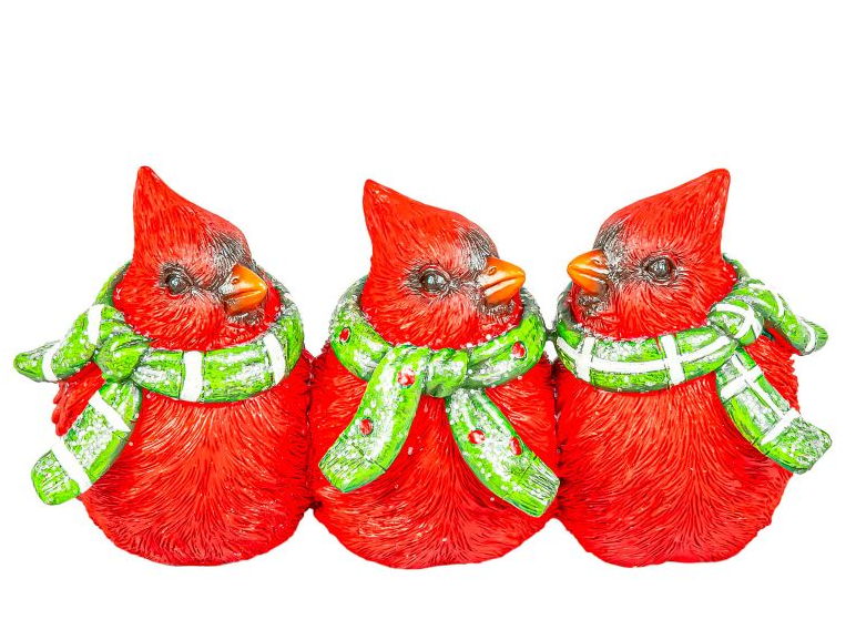 Cozy Scarf Cardinal Trio Tabletop