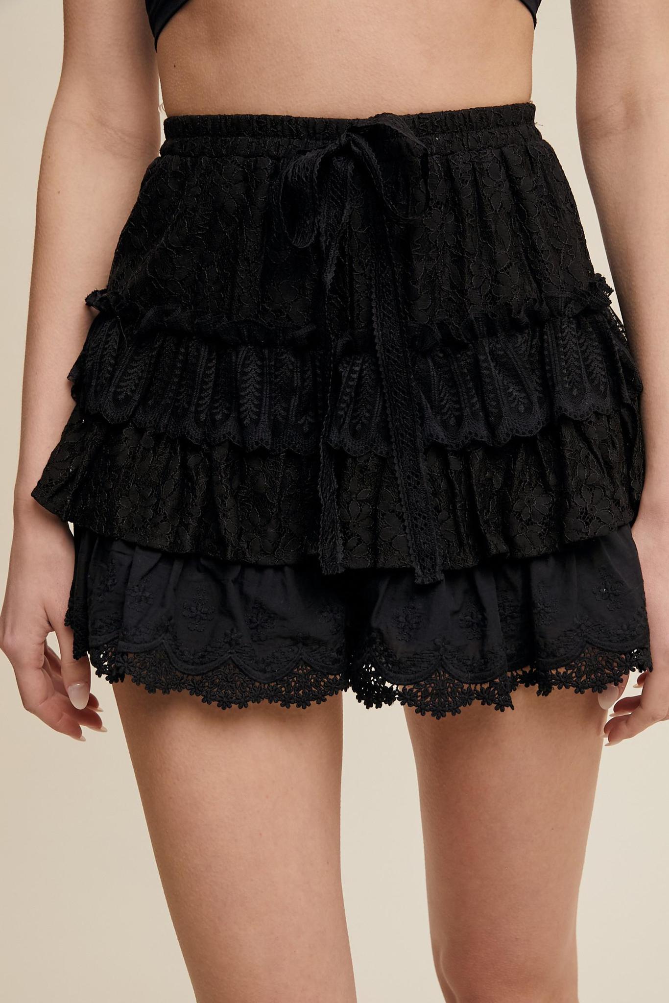 Flirty Lace Tiered Shorts