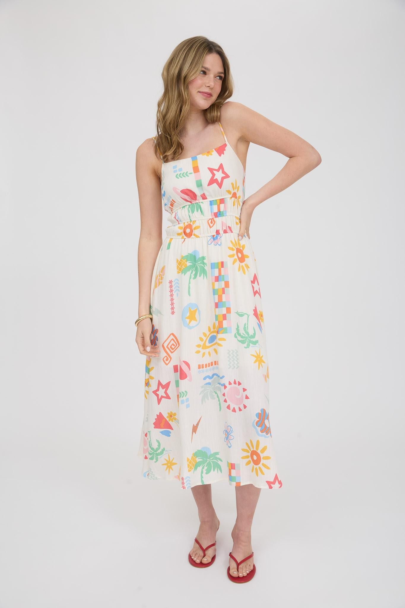 Summer Print Spaghetti Strap Sundress