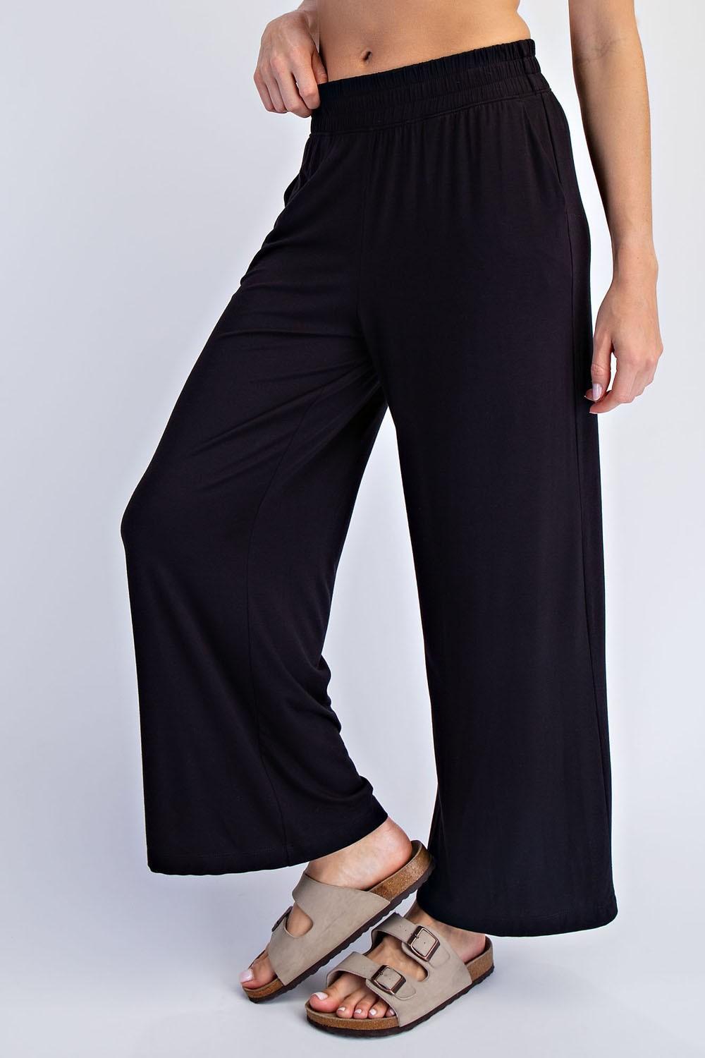 Viscose Modal Cropped Wide Leg Pants