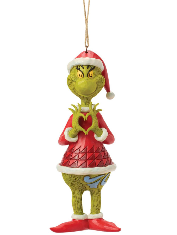 Grinch with Heart Hands Ornament