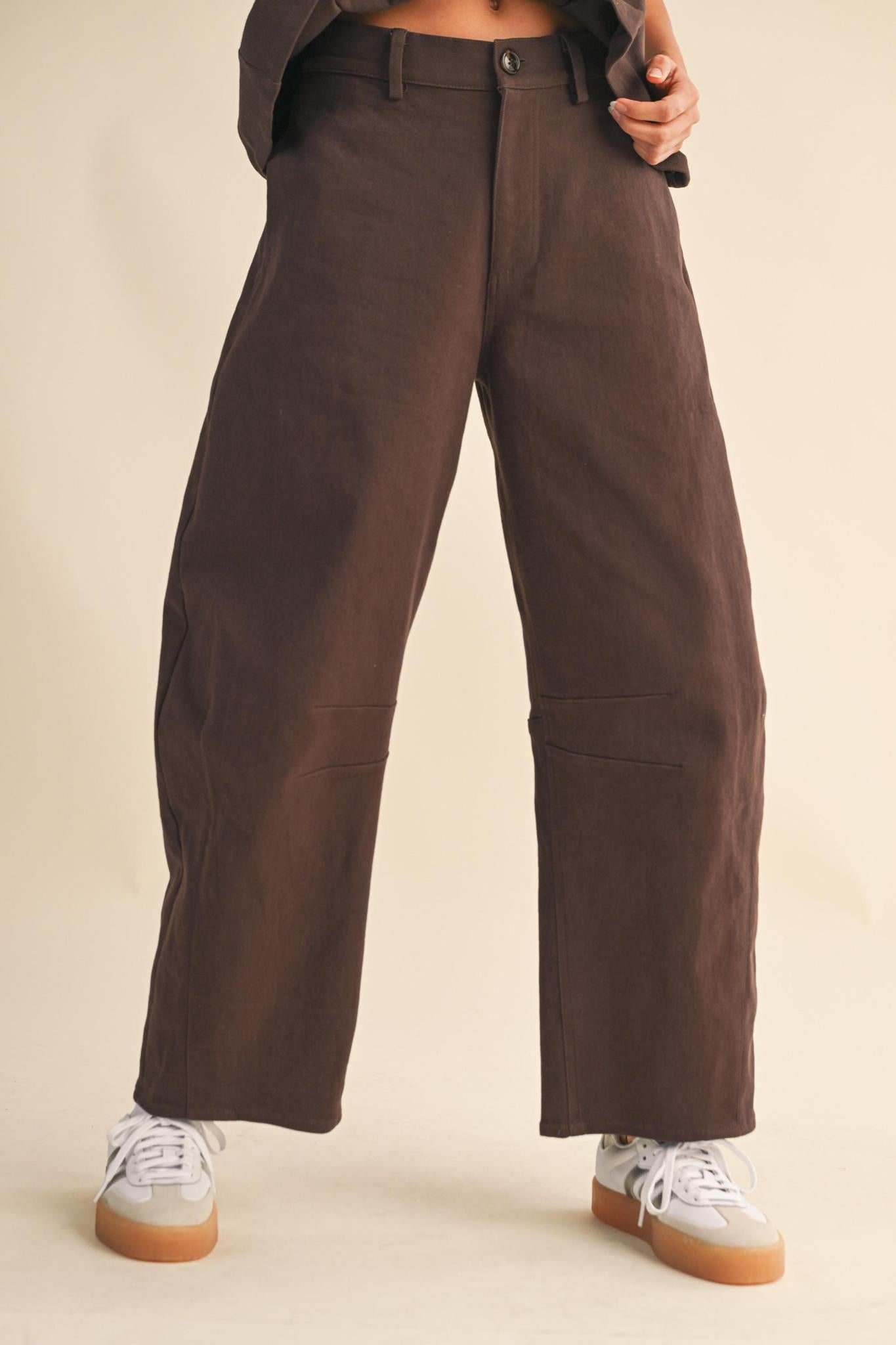 Dark brown Barrel Pants