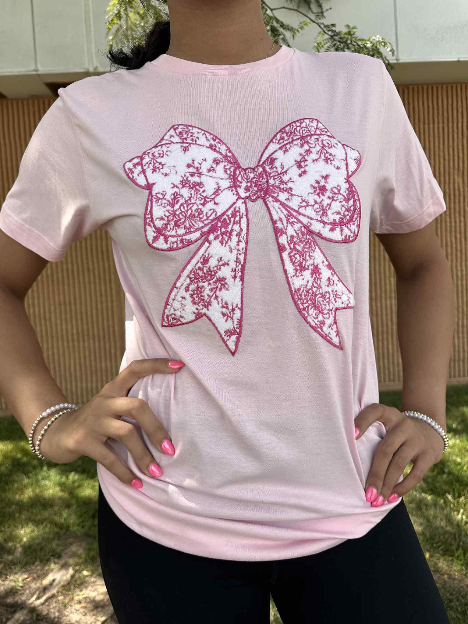Pink Bow Patch Tee
