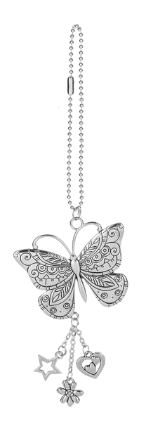 Car Charm Silver Butterfly