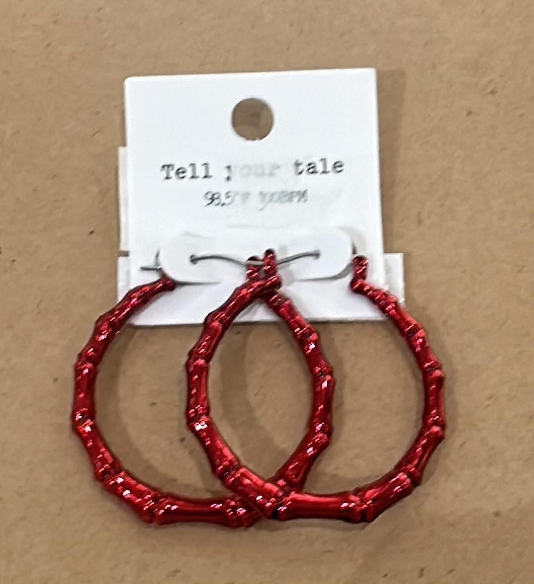 Bamboo Design Hoops