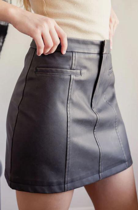 Faux Leather Skirt