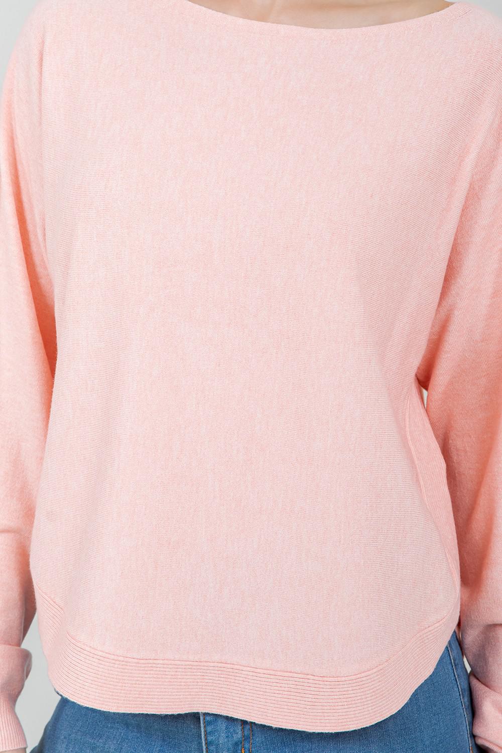 Soft Coral Boatneck Pullover Sweater