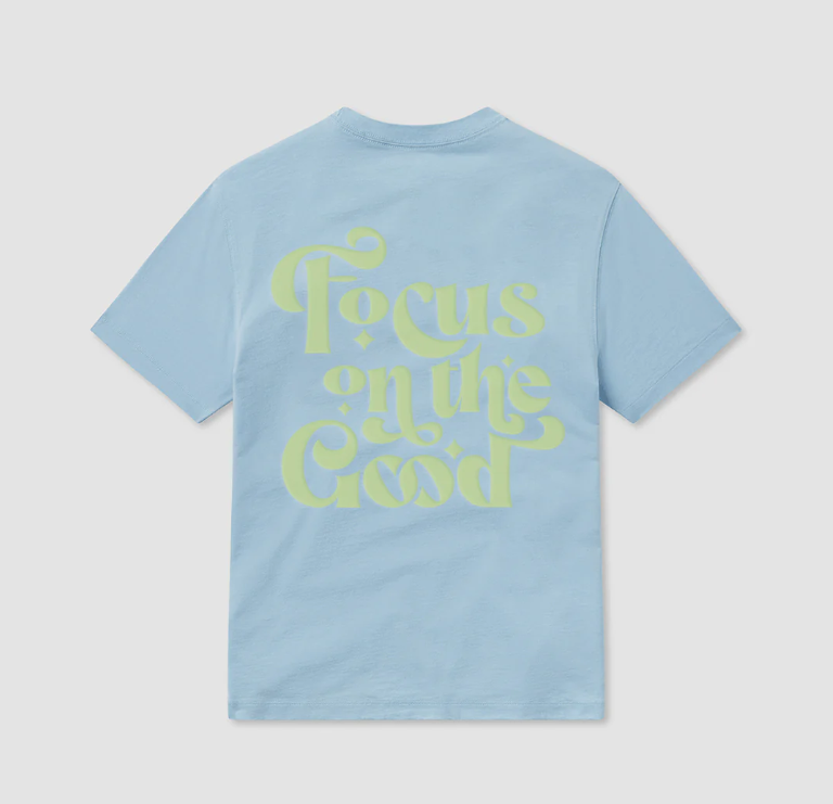 Think Positive Puff SS Tee - Placid Blue