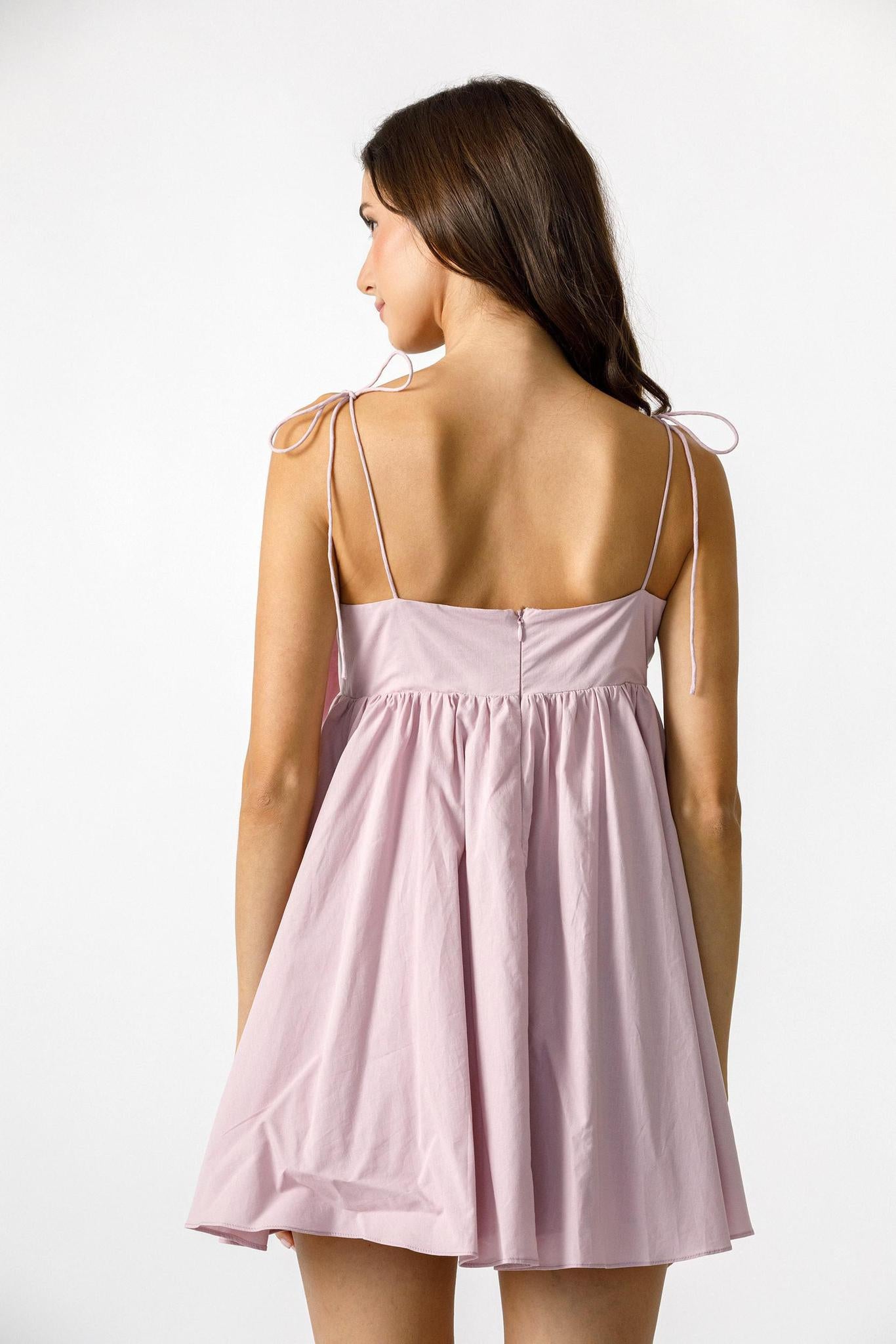 Lavender Monochromatic Bow Dress