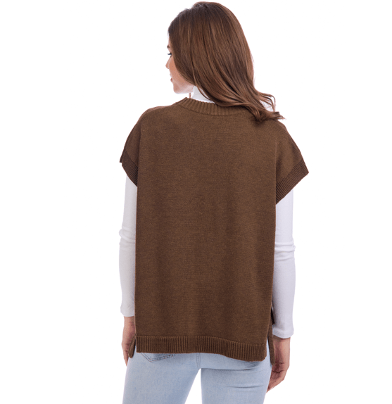 Tye Sweater Vest in Brown