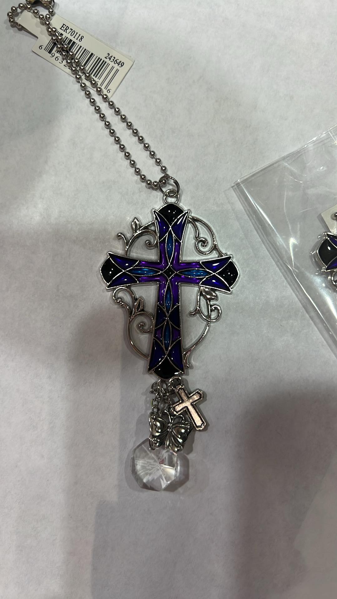 Colorful Cross Car Charm