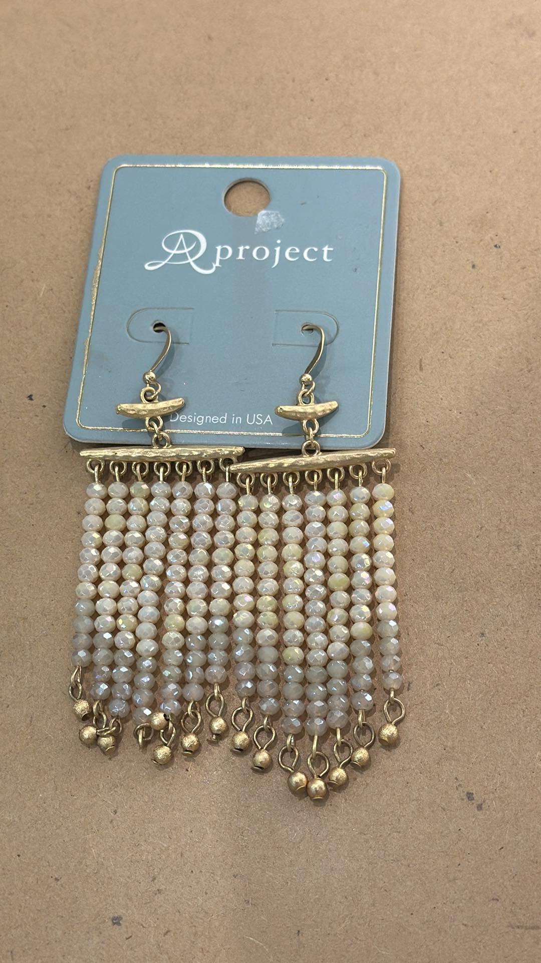 Long Bead Fringe Earrings