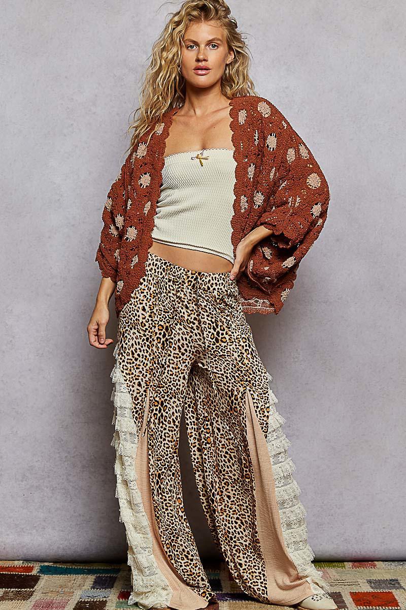 Brick Latte Crochet Cardigan