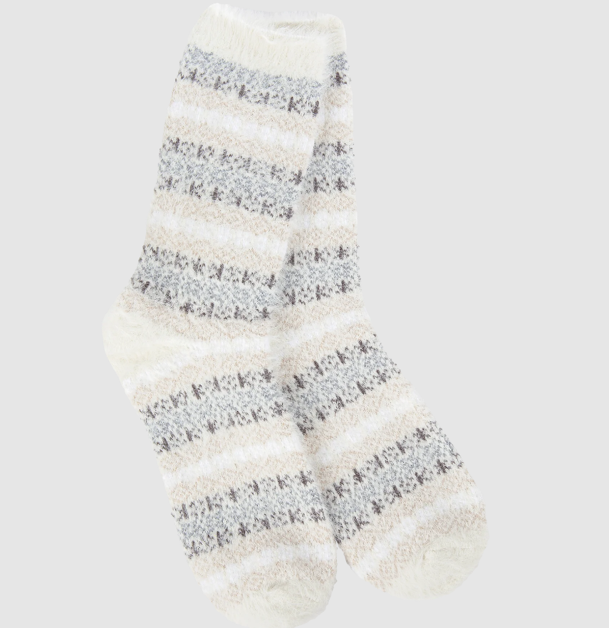 Holiday Feather Multi Stripe Crew Socks