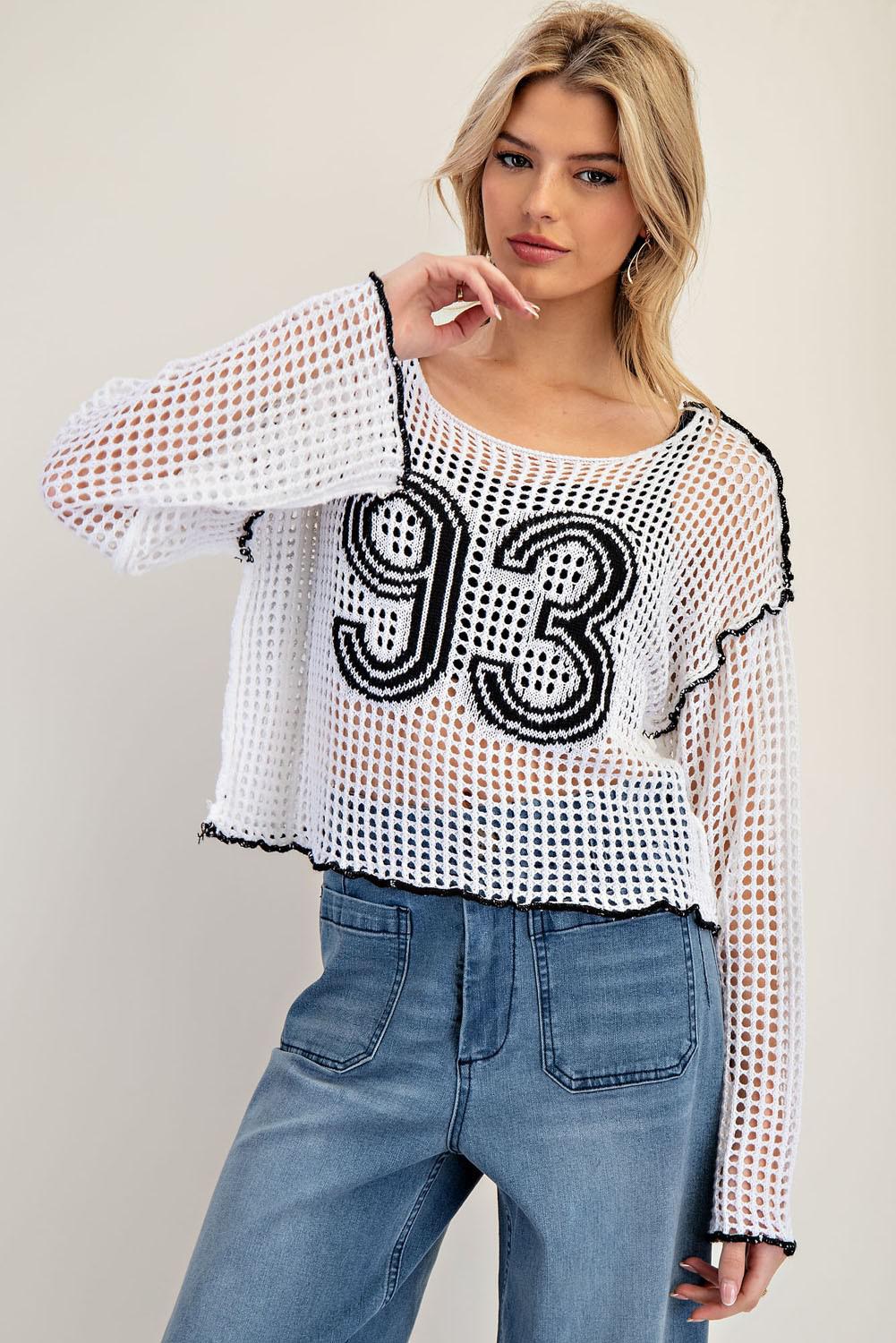 Long Sleeve Contrast Edge Sweater